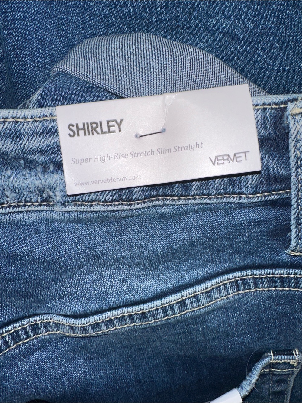 Vervet Shirley Dark Blue Distressed Women’s Jeans - Picture 2 of 3